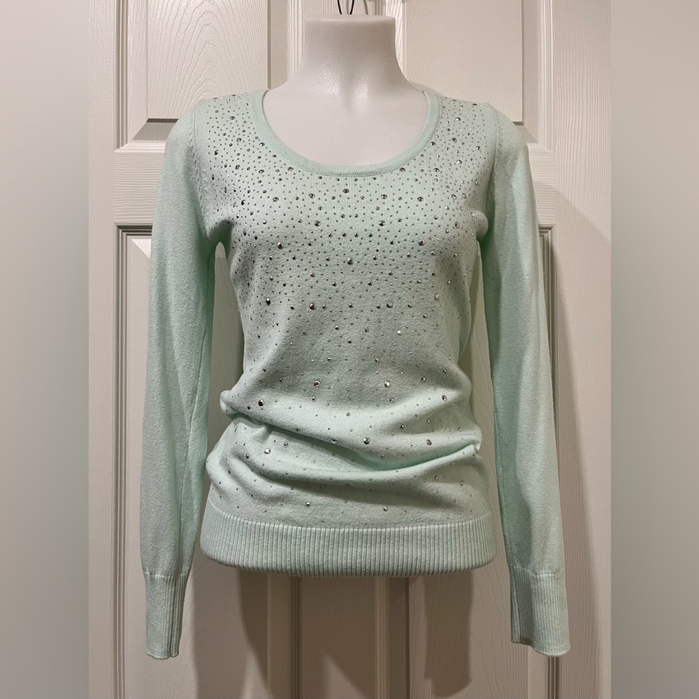 Candie's Light Green Sweater with Sparkling Details